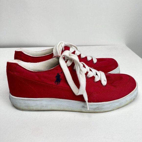 Polo Rlaph Lauren Red Lace up Shoes 8B - Picture 5 of 10